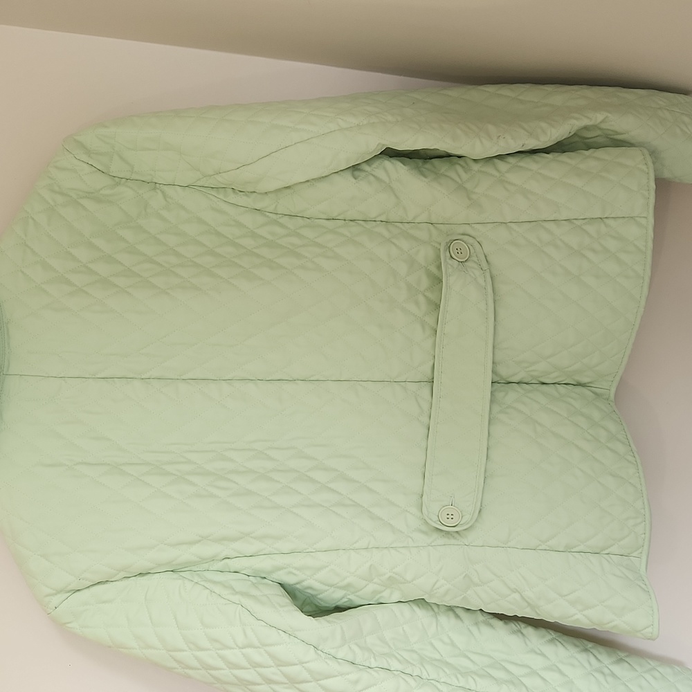 Ann Taylor Loft  Light Lime Green Quilted Jacket. Size 12 - Picture 8 of 9